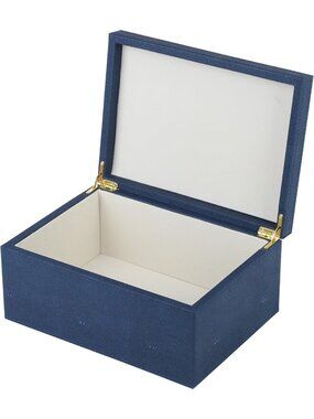 Large Faux Leather Decorative Keepsake Box - Jewelry Organizer with Hinged Lid